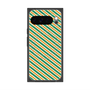 プレミアムスクエアケース with Pixelsnap［ Small Stripe - Green × Orange ］