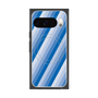 プレミアムスクエアケース with Pixelsnap［ Middle Stripe - Blue ］