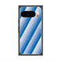 プレミアムスクエアケース with Pixelsnap［ Middle Stripe - Blue ］