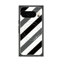 プレミアムスクエアケース with Pixelsnap［ Big Stripe - Black × Gray ］
