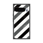プレミアムスクエアケース with Pixelsnap［ Big Stripe - Black × Gray ］