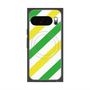 プレミアムスクエアケース with Pixelsnap［ Big Stripe - Green × Yellow ］
