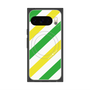 プレミアムスクエアケース with Pixelsnap［ Big Stripe - Green × Yellow ］