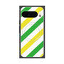 プレミアムスクエアケース with Pixelsnap［ Big Stripe - Green × Yellow ］