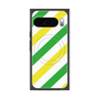 プレミアムスクエアケース with Pixelsnap［ Big Stripe - Green × Yellow ］