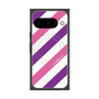 プレミアムスクエアケース with Pixelsnap［ Big Stripe - Purple × Pink ］
