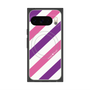 プレミアムスクエアケース with Pixelsnap［ Big Stripe - Purple × Pink ］