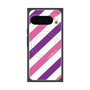 プレミアムスクエアケース with Pixelsnap［ Big Stripe - Purple × Pink ］