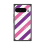プレミアムスクエアケース with Pixelsnap［ Big Stripe - Purple × Pink ］