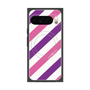 プレミアムスクエアケース with Pixelsnap［ Big Stripe - Purple × Pink ］