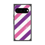 プレミアムスクエアケース with Pixelsnap［ Big Stripe - Purple × Pink ］