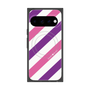 プレミアムスクエアケース with Pixelsnap［ Big Stripe - Purple × Pink ］