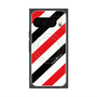 プレミアムスクエアケース with Pixelsnap［ Big Stripe - Red × Black ］