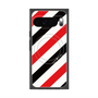 プレミアムスクエアケース with Pixelsnap［ Big Stripe - Red × Black ］