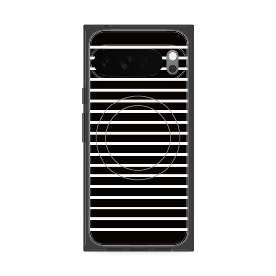 プレミアムスクエアケース with Pixelsnap［ Middle Border - Black ］
