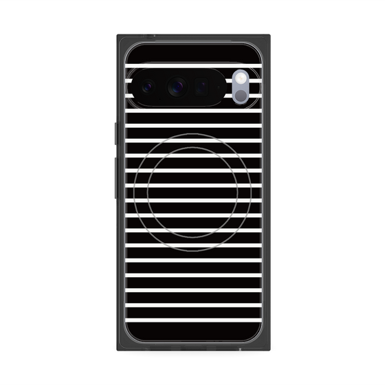プレミアムスクエアケース with Pixelsnap［ Middle Border - Black ］