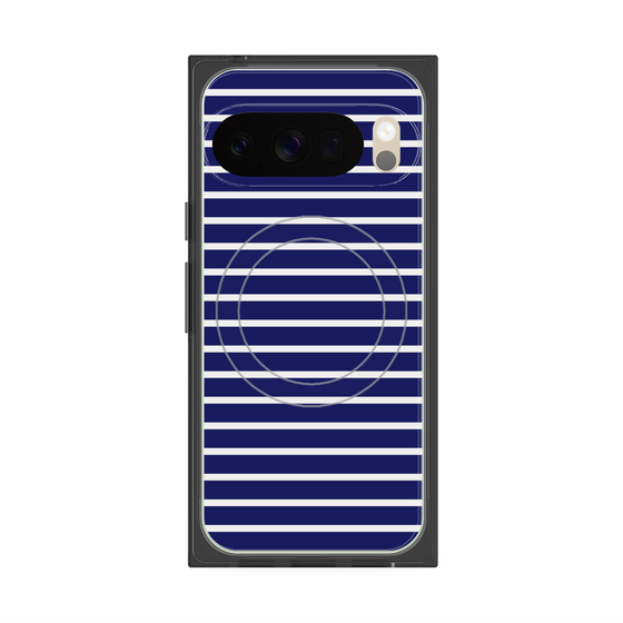 プレミアムスクエアケース with Pixelsnap［ Middle Border - Blue ］