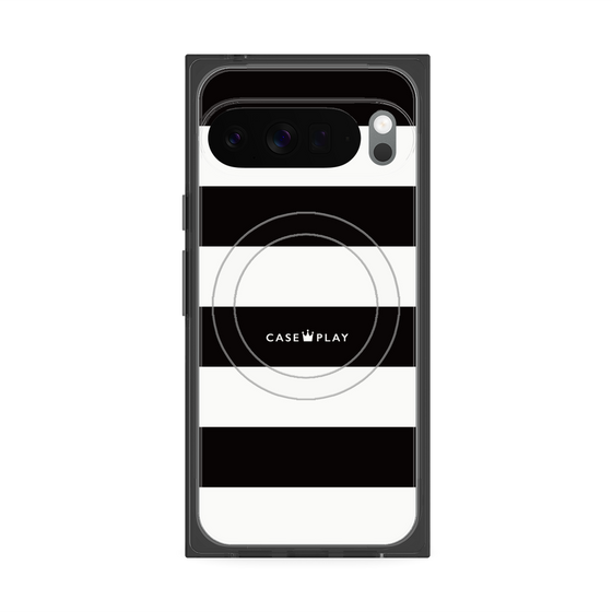 プレミアムスクエアケース with Pixelsnap［ Big Border - Black ］