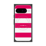 プレミアムスクエアケース with Pixelsnap［ Big Border - Pink ］