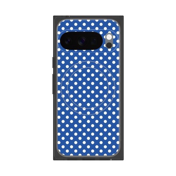 プレミアムスクエアケース with Pixelsnap［ Small Dot - Blue ］