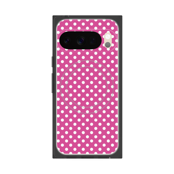 プレミアムスクエアケース with Pixelsnap［ Small Dot - Pink ］