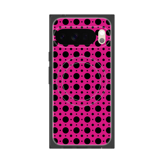 プレミアムスクエアケース with Pixelsnap［ Shower Dot - Pink ］