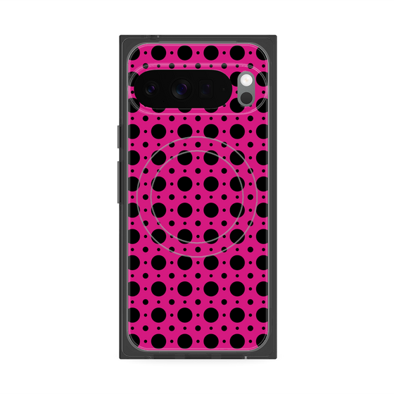プレミアムスクエアケース with Pixelsnap［ Shower Dot - Pink ］
