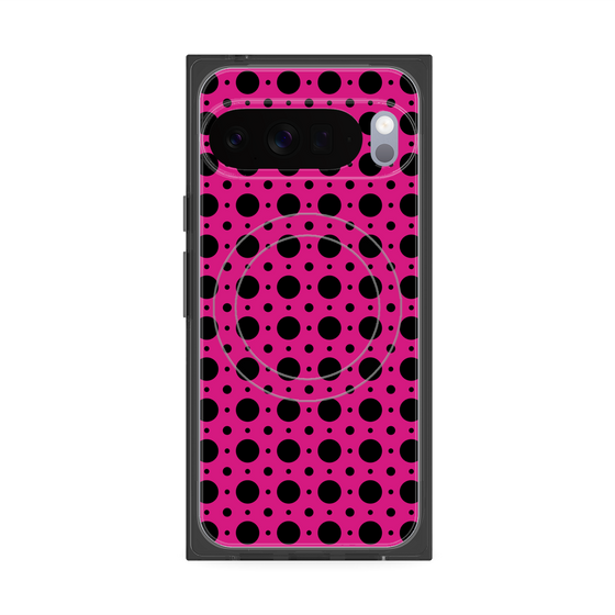 プレミアムスクエアケース with Pixelsnap［ Shower Dot - Pink ］