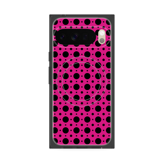 プレミアムスクエアケース with Pixelsnap［ Shower Dot - Pink ］