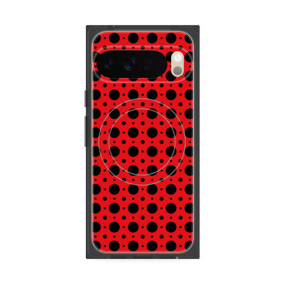 プレミアムスクエアケース with Pixelsnap［ Shower Dot - Red ］
