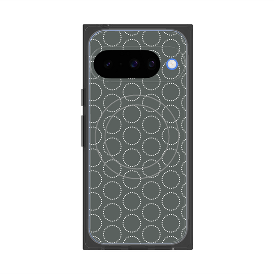 プレミアムスクエアケース with Pixelsnap［ Dot Circle - Gray ］
