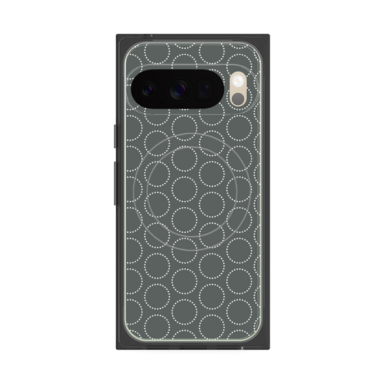 プレミアムスクエアケース with Pixelsnap［ Dot Circle - Gray ］