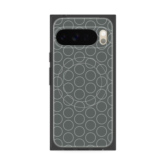 プレミアムスクエアケース with Pixelsnap［ Dot Circle - Gray ］