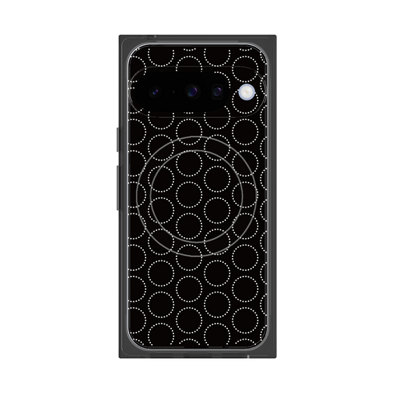 プレミアムスクエアケース with Pixelsnap［ Dot Circle - Black ］