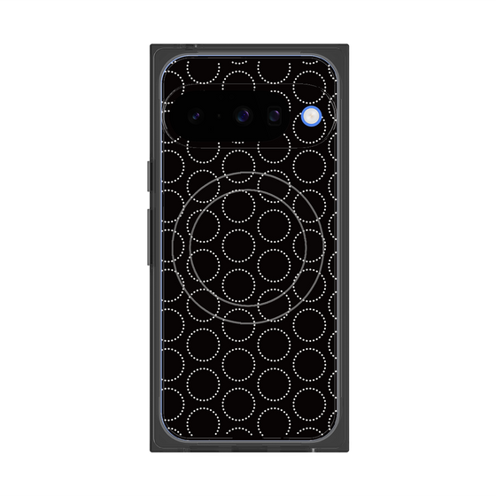 プレミアムスクエアケース with Pixelsnap［ Dot Circle - Black ］