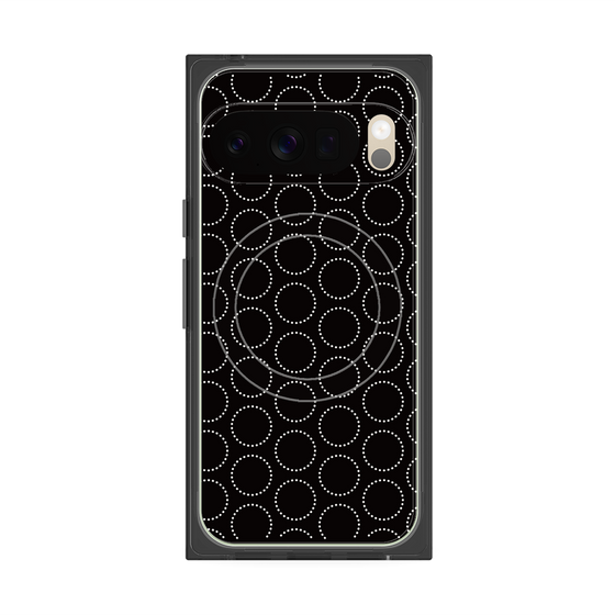 プレミアムスクエアケース with Pixelsnap［ Dot Circle - Black ］