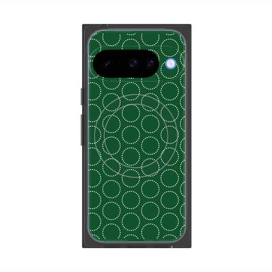 プレミアムスクエアケース with Pixelsnap［ Dot Circle - Green ］