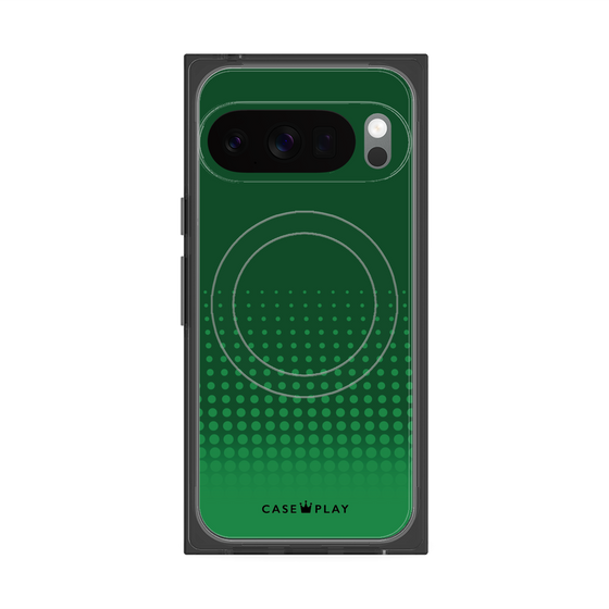 プレミアムスクエアケース with Pixelsnap［ Dot Gradation - Green ］
