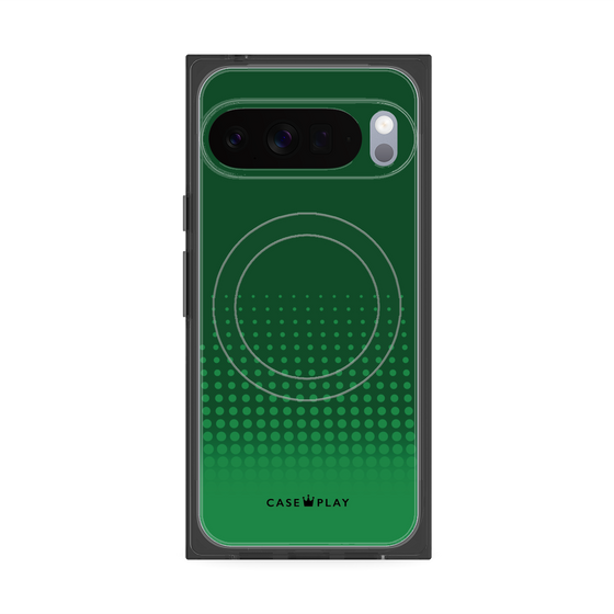 プレミアムスクエアケース with Pixelsnap［ Dot Gradation - Green ］