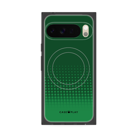 プレミアムスクエアケース with Pixelsnap［ Dot Gradation - Green ］
