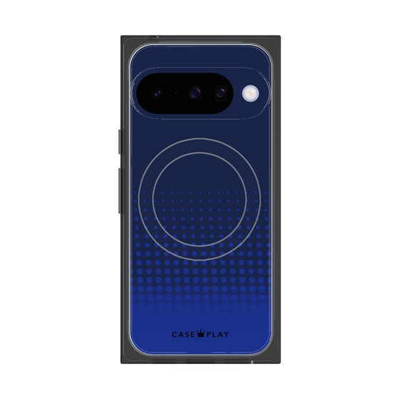 プレミアムスクエアケース with Pixelsnap［ Dot Gradation - Blue ］