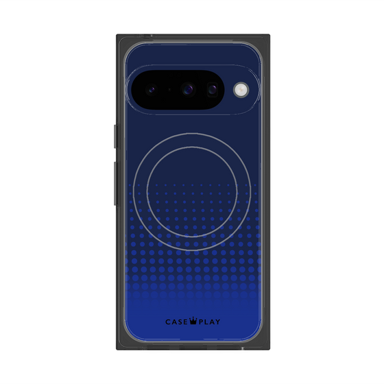プレミアムスクエアケース with Pixelsnap［ Dot Gradation - Blue ］