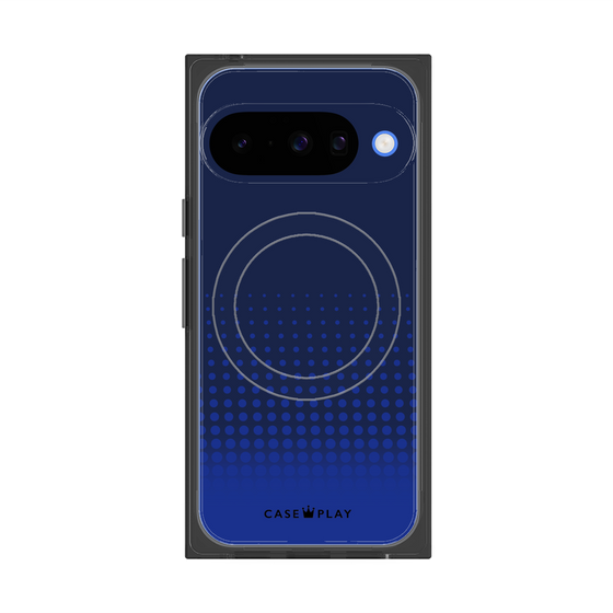 プレミアムスクエアケース with Pixelsnap［ Dot Gradation - Blue ］