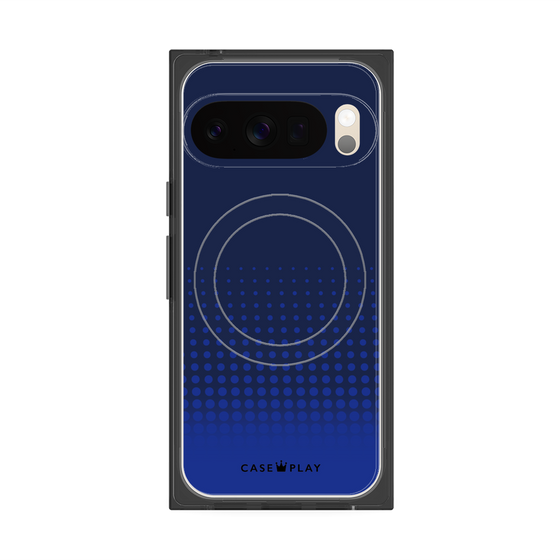 プレミアムスクエアケース with Pixelsnap［ Dot Gradation - Blue ］