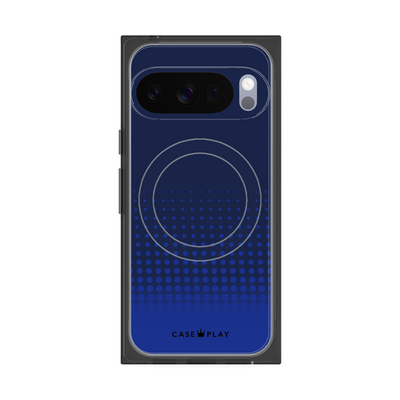 プレミアムスクエアケース with Pixelsnap［ Dot Gradation - Blue ］
