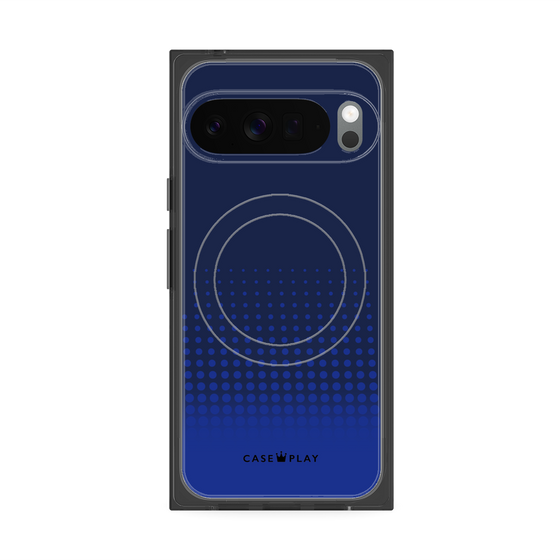 プレミアムスクエアケース with Pixelsnap［ Dot Gradation - Blue ］