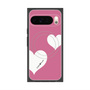 プレミアムスクエアケース with Pixelsnap［ Two Hearts - Pink ］