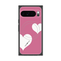 プレミアムスクエアケース with Pixelsnap［ Two Hearts - Pink ］