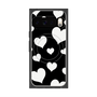 プレミアムスクエアケース with Pixelsnap［ Dot Hearts - Black ］