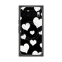 プレミアムスクエアケース with Pixelsnap［ Dot Hearts - Black ］